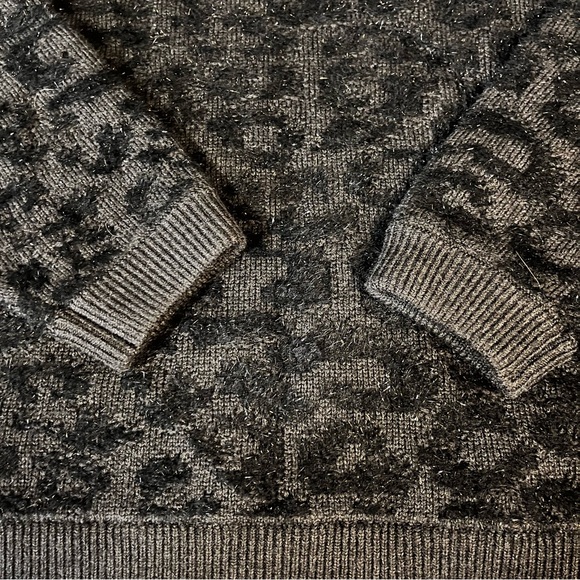 Lululemon Wool-Blend Jacquard Sweater Knit Leopard Graphite Grey Black Large - Picture 7 of 14